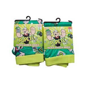 2 Pair Popeye The Sailor & Spinach Novelty Boxer Briefs Men's Sz  L‎